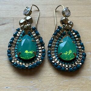 gold tone earrings crystal beads & clear stone holiday gifts for her